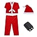 Child's Christmas Costumes Santa Claus Suit Outfit Set with Hat for Boys Kids