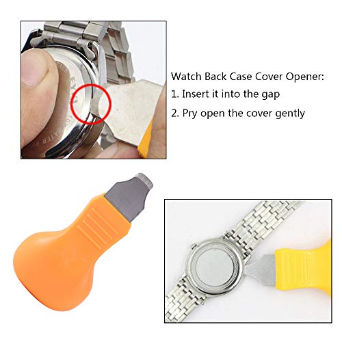 Watch Back Case Opener Remover Removal Knife Repair Tool Kit Watch Battery Change Replacement Watch Back Case Cover Opener for Watchmaker Repair Fix Tools Kits