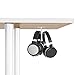 APPHOME Headphone Hanger Stand Under Desk Hook Aluminum Stick-On Adhesive Dual Headsets Holder Mount PC Gaming Accessories for All Headphones