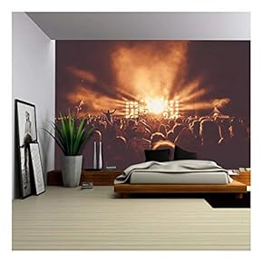 Crowd at Concert - Removable Wall Mural | Self-Adhesive Large Wallpaper - 100x144 inches