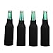 E-Living 330ML (12 OZ) Collapsible Neoprene Beer Bottle Cooler/Coolie/Cover/Insulator/Holder/Huggie/Sleeve for Beer - 4 Pack (Black)
