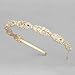 Oriamour Flower Design Rhinestone Crystal Wedding Headband Bridal Headpieces Simple Design Bridal Headband (Gold)