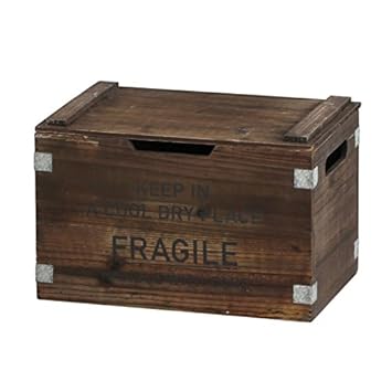 Amazon フラジール リッドコンテナ L 色 ブラウン 収納ボックス