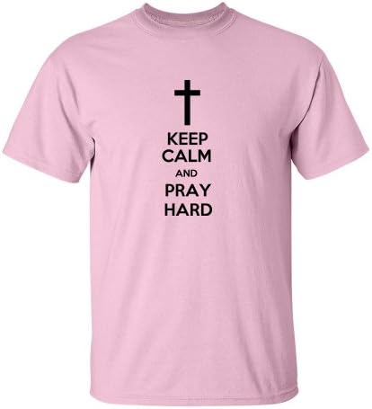 Keep Calm And Pray Hard T-shirt-pink-XL-B