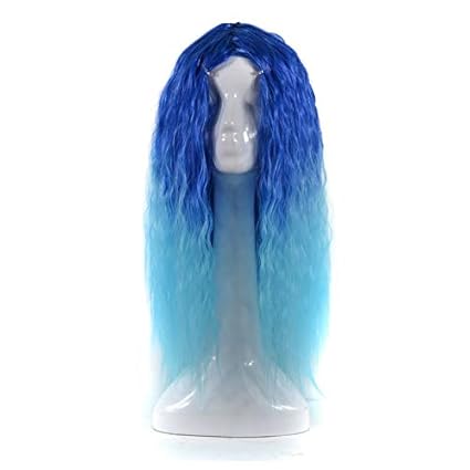 Postizos Para Mujeres Gradiente Azul Oscuro Peluca Celeste
