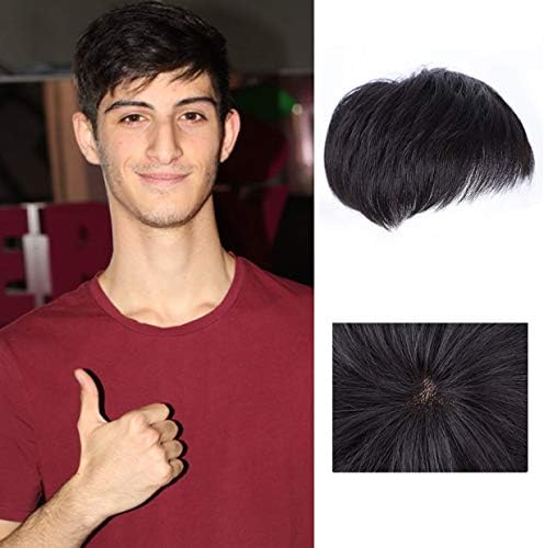 ENTRANCED STYLES 100% Real Human Hair Topper Toupee Clip Hairpiece for men Monofilament Hair Topper Natural Hairline Replacement Systems Hairpiece