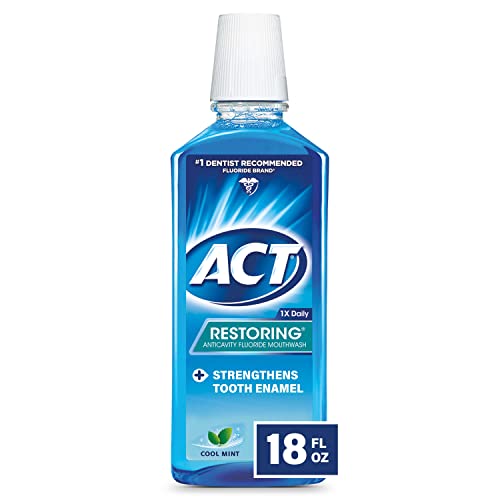ACT Restoring Fluoride Mouthwash 18 fl. oz. Strengthens Tooth Enamel