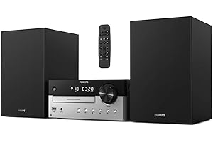 PHILIPS Bluetooth Stereo System for Home with CD Player, MP3, USB, Audio in, FM Radio, Bass Reflex Speaker, 60W, Remote Control Included