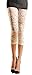 Womens Stretchy Floral Lace Capri Leggings Tights (US: 4/6, White)