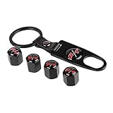 EZKEY Pack of 4 Universal Wheel Tire Valve Stem Air Caps Covers and 1 pc Keychain fit for Dodge Charger Challenger Dart R/T