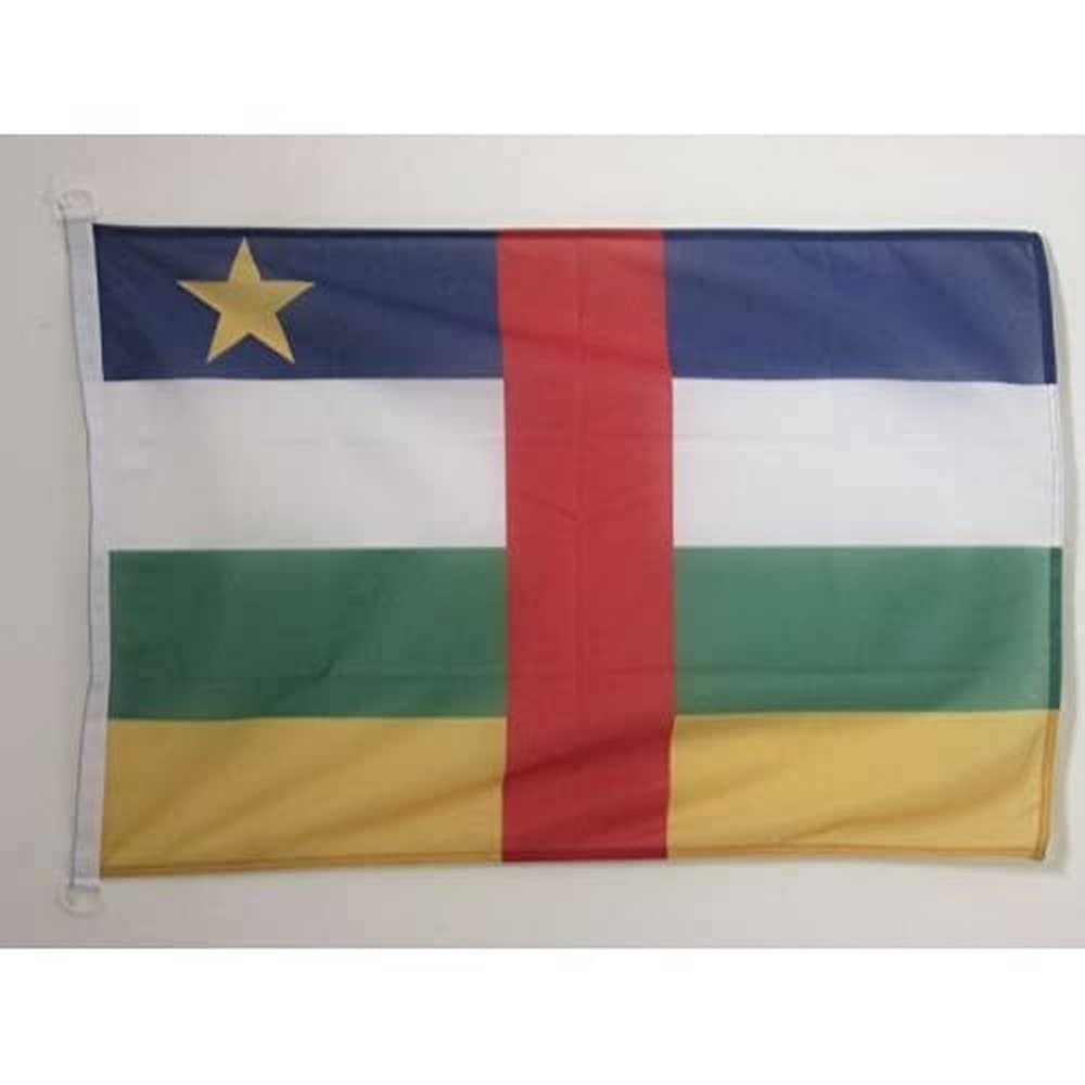 AZ FLAG - Central African Republic Flag - 2x3 Ft - For Outdoor - Central Africa Banner Knitted Polyester with Two Plastic Rings - Fade Resistant - Vivid Colors - 2' x 3' Feet - 90x60 Cm
