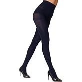 MERYLURE 240D Soft Opaque Tights for Women, Solid Color High Waist Control Top Pantyhose
