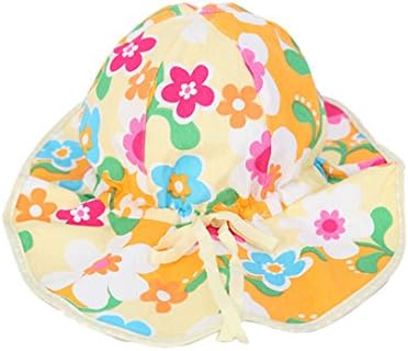 Marca west Baby Girl Shade Pot Hat Fisherman Hat Beach Necklace Sun Hat Big Eaves Sun Protection Cap Yellow