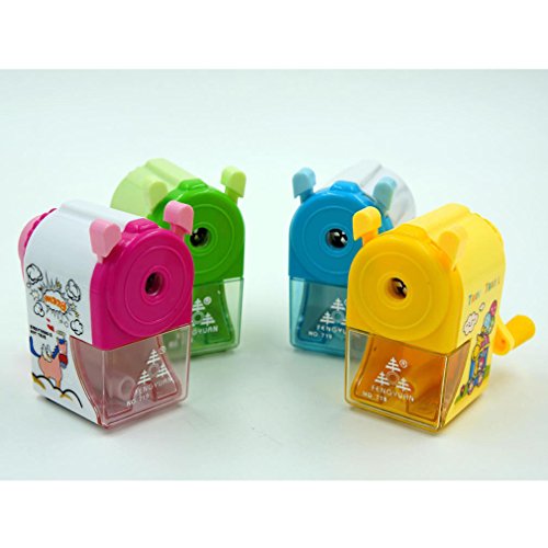 VIPASNAM-Kids Pencil Sharpener Stationery Hand Crank Mechanical School Student Office #B