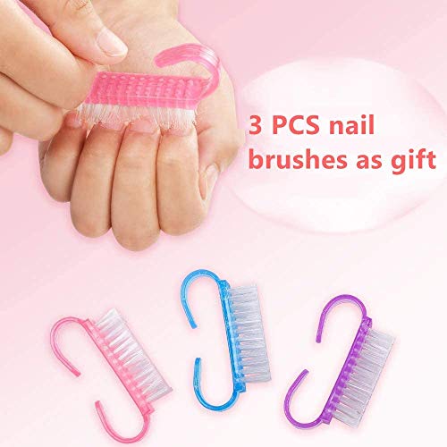 Nail Files Buffer Set, 6 Pcs Professional Nails Block Washable Double Sided Buffers 150, 180, 240, 100/180, 220/280, 1000/4000 with 3 PCS Nail Brushes, Manicure Tools for Nail Grinding Polishing