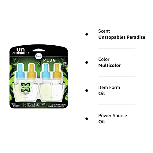 Febreze Unstopables OdorFighting PLUG Air Freshener, Paradise, (2) .87
