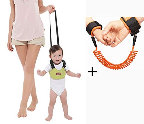 Baby Toddler Rope Toddler Harness Safety Leashes, Baby Leash for Walking, Anti Lost Wrist Link 1.5m,Kids Assistant Strap 1-3 Years Boys and Girls (Green)