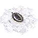Glarks 48-Pieces Oval and Square Pendant Trays with Glass Cabochon Dome Tiles Clear Cameo for Crafting DIY Jewelry Making, 24 Sets