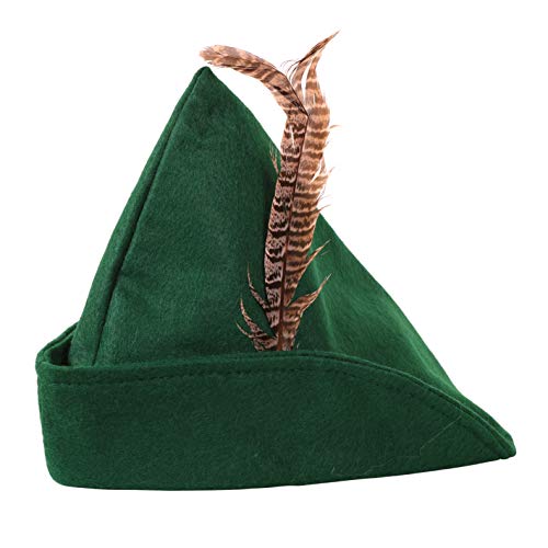 Narwhal Novelties Green Felt Robin Hood Hat with Removable Feather, One Size, Unisex