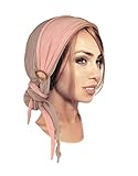Boho Chic Khaki Tan Beige Head-scarf Salmon Wrap and Coconut Buckles - 154