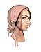 Boho Chic Khaki Tan Beige Head-scarf Salmon Wrap and Coconut Buckles - 154