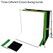 Excelvan Background Stand Support System Kit Photography Set 10 x 6.5FT and Green Black White Non-woven Backdrop 9 x 6FT