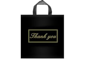 Odseciran 50/100 Pcs Thank You Bags for Small Business, Shopping Bags with Handle, Plastic Bags, Shopping Bags