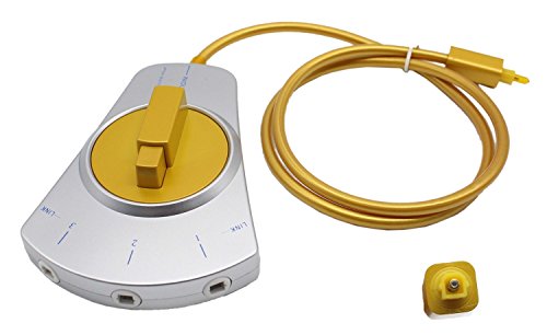 C-zone 3ft Cable Digital Audio Optical Switcher Fiber Cable Toslink 3-Way Selector Switch Hub