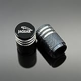 Kwen Valve Stem Caps,Jaguar Accessories Tire Caps for Car,Motorbike,Trucks,Bike and Bicycle Aluminum 4pcs (Black)