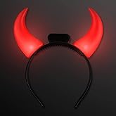 FlashingBlinkyLights Large Red Devil Horns Light Up Headbands