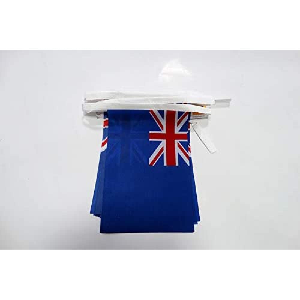 AZ FLAG Blue Ensign Bunting Flag, 20 Ft Garland 20 Small Blue British ensign Flags 8'' x 6'', 100% Polyester String Pennant, 6 meters