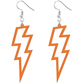 RUIZHEN 80s Neon Earrings Halloween Lightning Earrings Retro Acrylic Drop Dangle for Women 80's Party