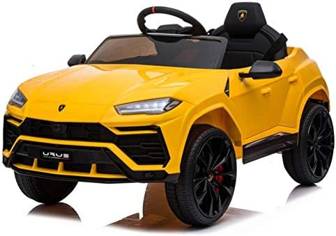 Amazon Xmghtu 子供用ライドオンカー 12v 充電式おもちゃ車 Mp3リモコン付きランボルギーニキッズ車に対応 シートベルト 4つのパワーホイールショックアブソーバー ウルス ライト イエロー 乗用玩具 三輪車 おもちゃ
