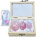Rose Quartz Jade Yoni Eggs, Set of 3 Yoni Eggs for Kegels Exercise - Predrilled yoni eggs for women With Wooden Gift Box - vaginal weights - Kegel Eggs for Countering Stress Adult Urinary Incontinence