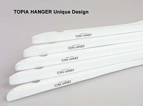 image for TOPIA HANGER White Wood Bridal Dress Hangers, Premium Wooden Shirt Han