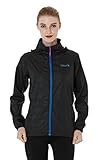 Wantdo Women's Light Windbreaker Fall Jacket UV Packable Contrast Zip Outdoor Hooded Jacket