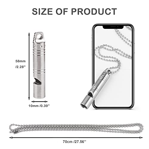 Autuveen Titanium Outdoor Emergency Whistle,EDC Loud Whistle Necklace