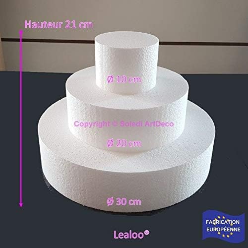 Hauteur 21cm 3 Disques De 7cm De Haut Base O 30cm A 10cm Lealoo Petite Piece Montee En Polystyrene Decorations De Mariage Decorations Pour Reception Napravi Rs