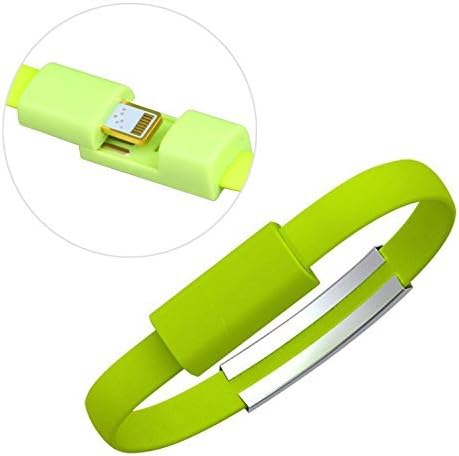 Mindz Betta Wristband Bracelet Fast Charging (short) Cable Compatible with iphone 6+,6,5S ipad mini 4th ipod touch 5, nano (green)