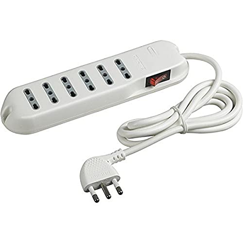 BTicino 3631DB Dipolar 6 Schuko socket-outlet with Illuminated Switch – White