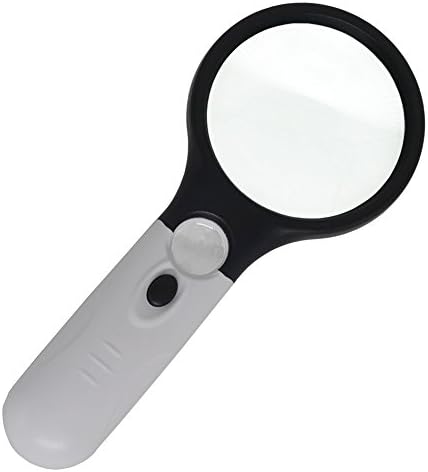 Gigibon Magnifying Glass, Magnifying Glass with Light, Handheld, Dual Lens(3x &amp; 45x),for Reading, Coin/Stamp Collecting, Crafts, Model Building, Jewelry Design, Sewing