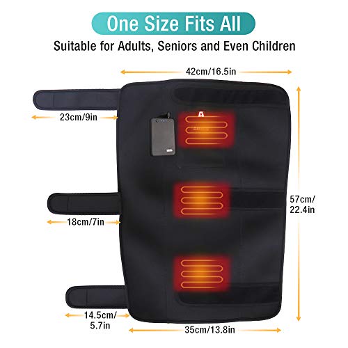 ARRIS Full Leg Heated Wrap - Electric Heating Pad for Knee, Calf, Thigh, Leg, Arm - 7.4V Battery Powered Heat Brace for Increasing Circulation, Relieve Joint, Rheumatic Arthritis Pain, for Men Women - Thumbnail 4