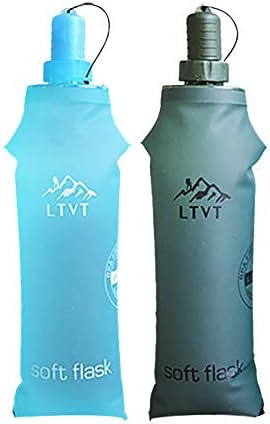 Ltvt Soft Flask Collapsible Water Bottle with Measurement Soft Water Bottle for Running Hiking 5.12oz / 8.54oz / 17.08oz