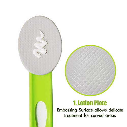 DOWMI Lotion applicators for Your Back 19" with 2 Types of Pads (Brush