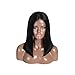 Full Lace Wigs Bob Straight Glueless Brazilian Human Hair Wigs Natural Black Color Middle Part 130% Density
