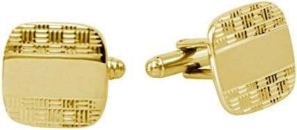 Gold Tone Cuff Links - Weave Design FWCL-08G