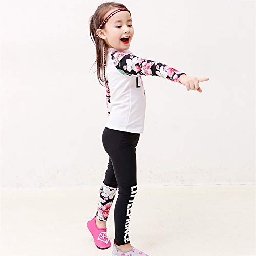 Sxgyubt 2-teiliges Set Kinder Mädchen Jungen Langarm Badeanzug muslimischer Stil Badeanzug, weiß, XXXX-Large – Bild 3