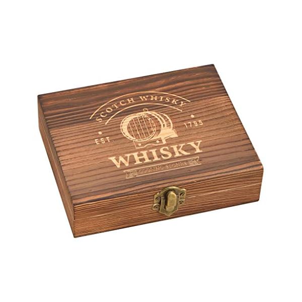 WOMA Whisky Steine Set I 12 Edelstahl Kühlwürfel inkl. Zange, Samtbeutel & hochwertiger Holzbox I Wiederverwendbare Eiswürfel für Whiskey Wodka Gin Rum Tequila & Cocktails – Bild 6