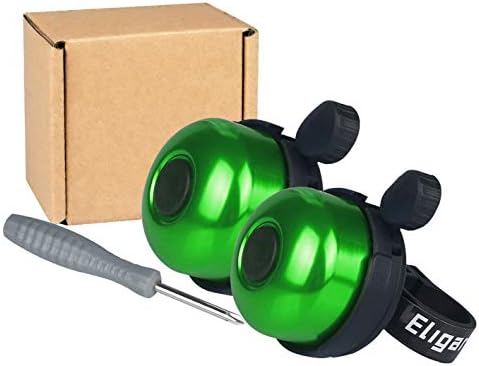 Eligara Bicycle Bell (2 Packs), Aluminum Alloy Bike Bell with Loud, Long, Crisp Sound for Mountain Road Electric Bike Cycle Scooter Ebike Cruiser Tricycle MTB BMX