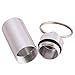 GUAngqi Silver Airtight Pill Fob Box Capsule Cash Aluminum Stash Case Keychain